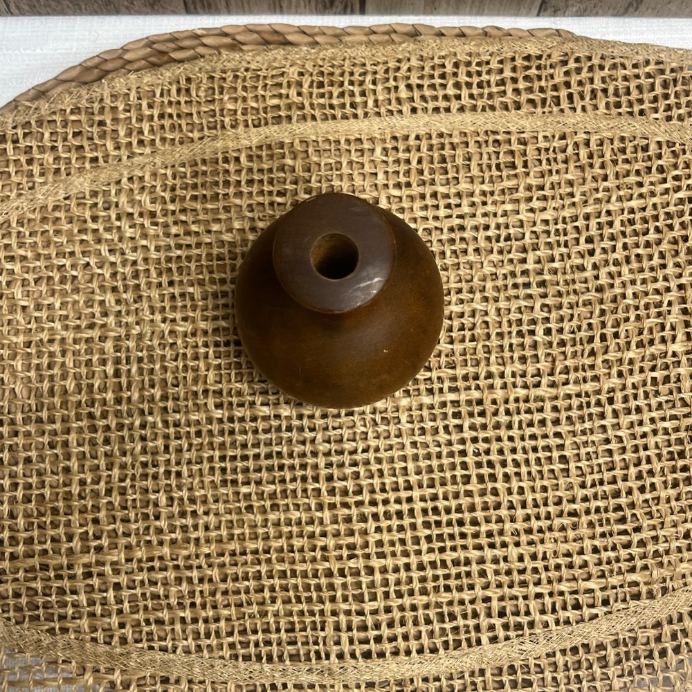 Vintage Hand Turned Wood Bud Vase Small Wooden Vase Rustic Minimalist Decor - Picture 4 of 4